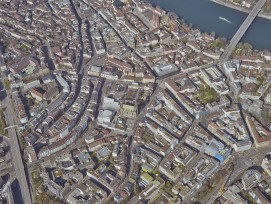 Menschenleere Innenstadt von Basel