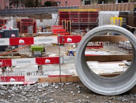 Baustelle an der Wehntalerstrasse in Zürich