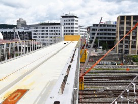 Bau des Negrellistegs beim HB Zürich