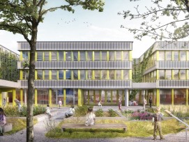 Visualisierung der neuen Schulanlage in Zürich-Seebach