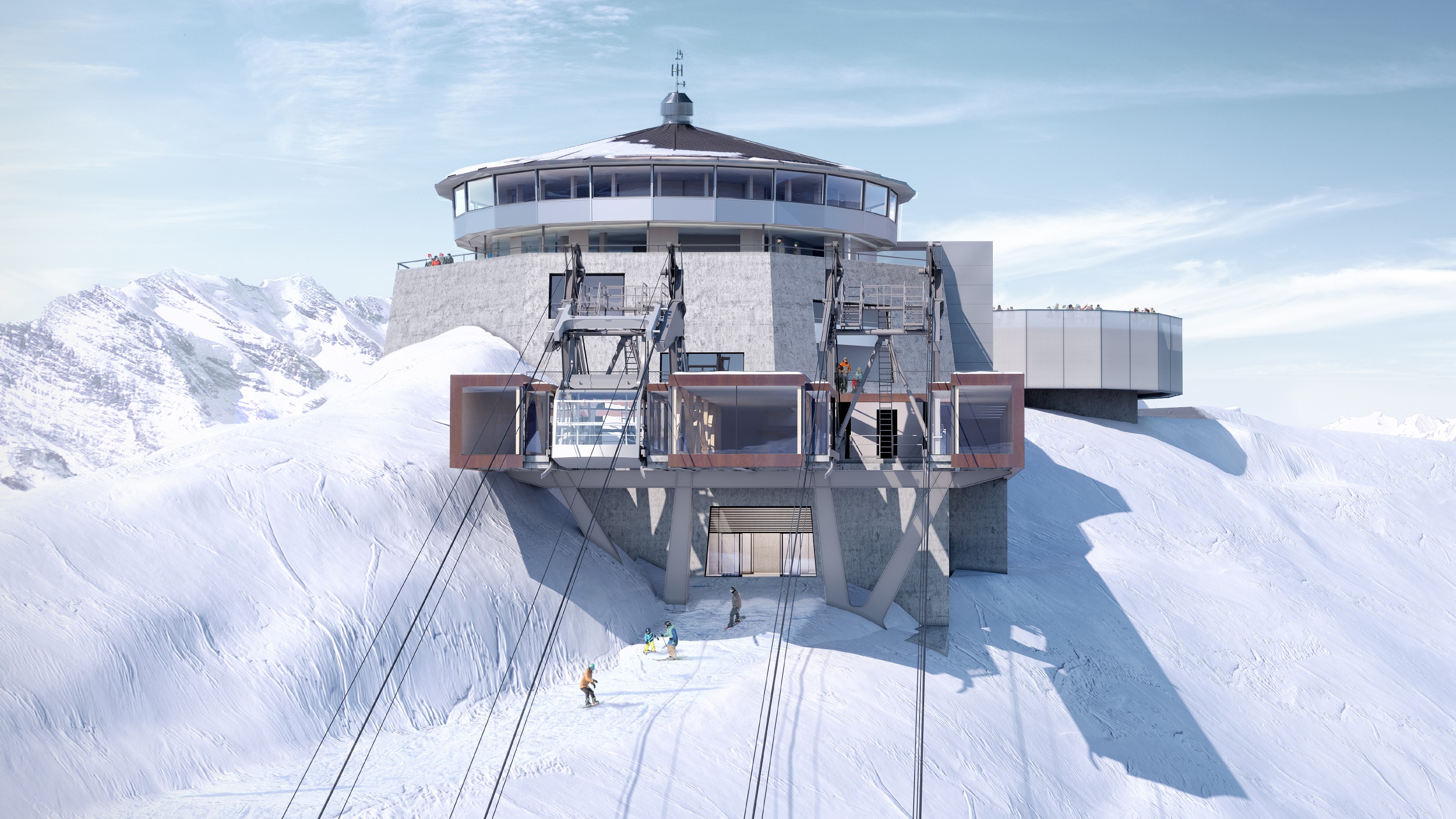 Visualisierung neue Station auf dem Schilthorn