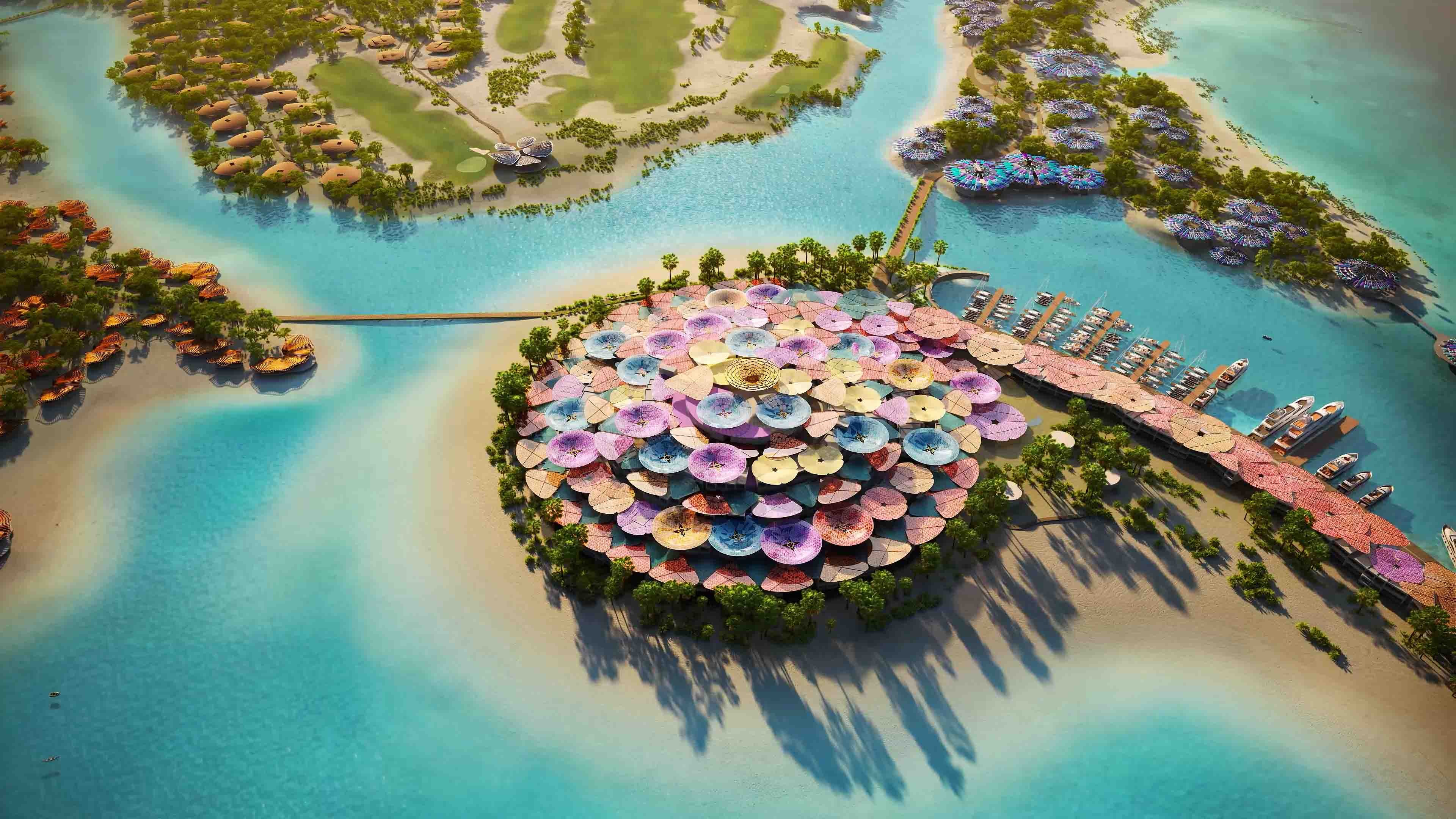 Visualisierung Hotel auf der Shurayrah Insel