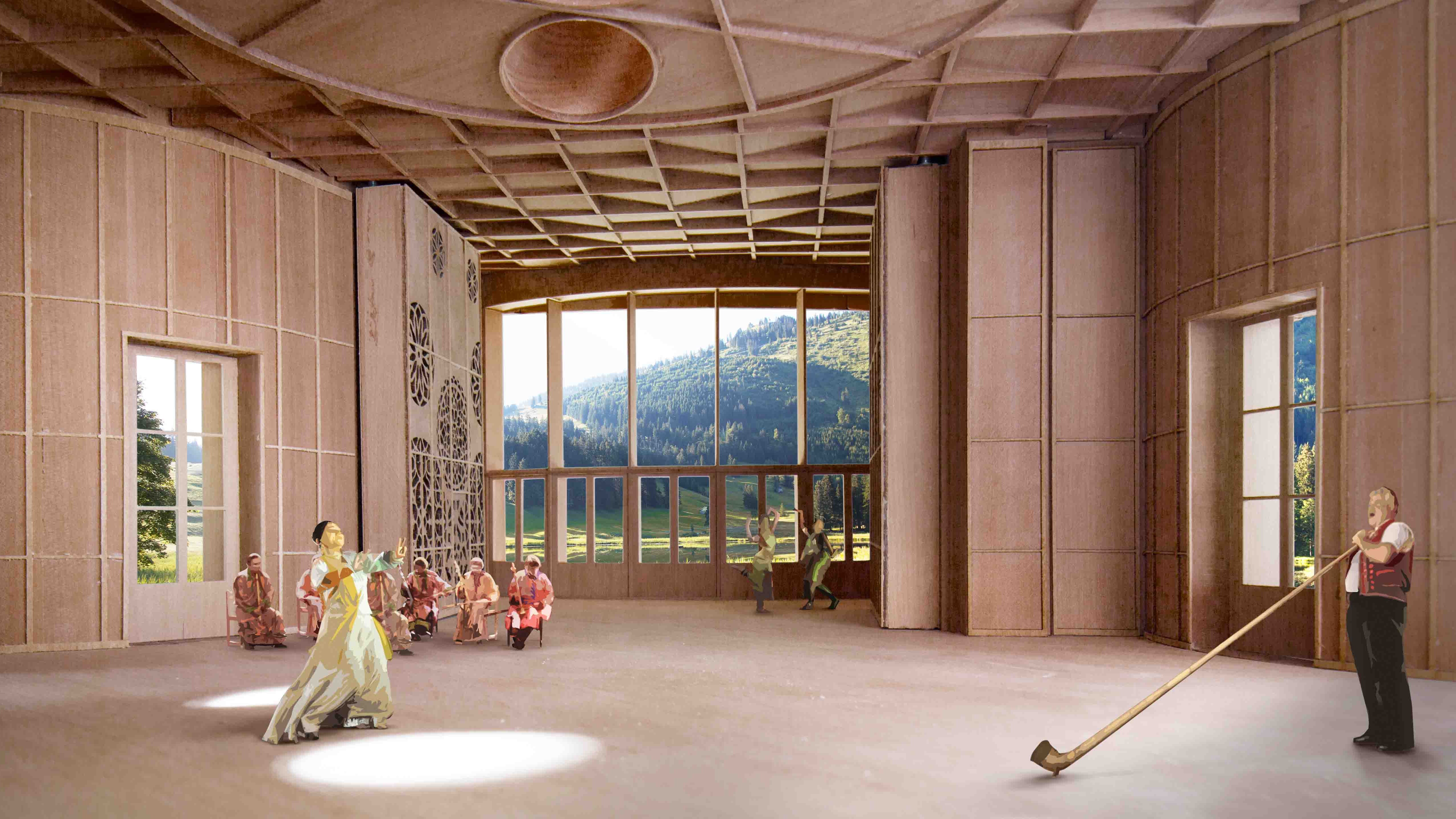 Visualisierung Innenraum Klanghaus Toggenburg
