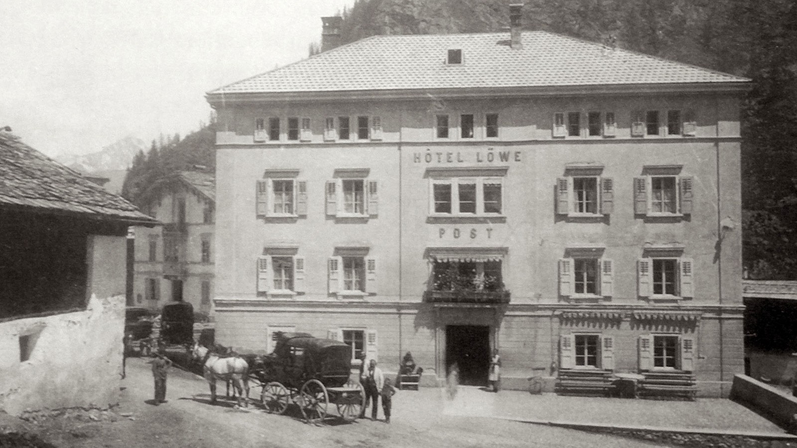 Post Hotel Löwen um 1890