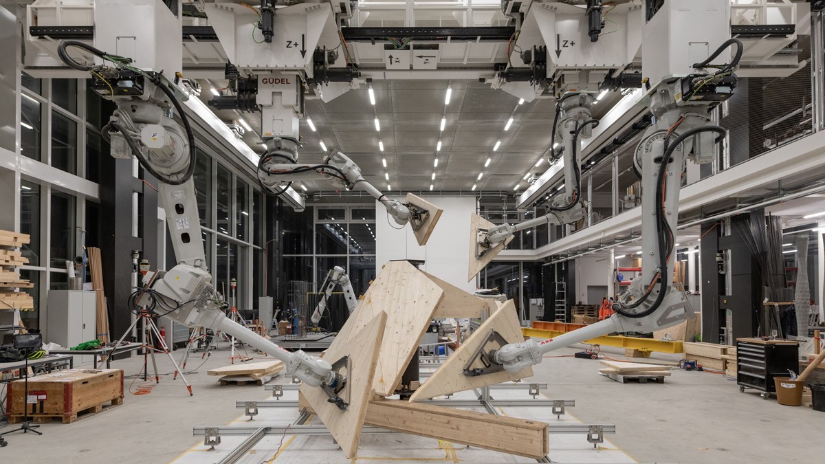 Roboter bauen Skulptur Semiramis der ETH Zürich