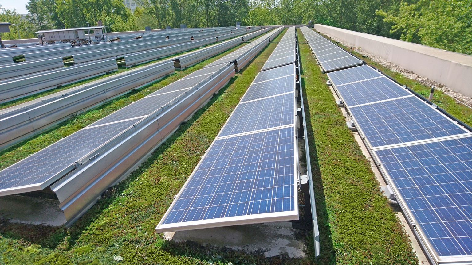 Solaranlage Dach Begrünung Sika