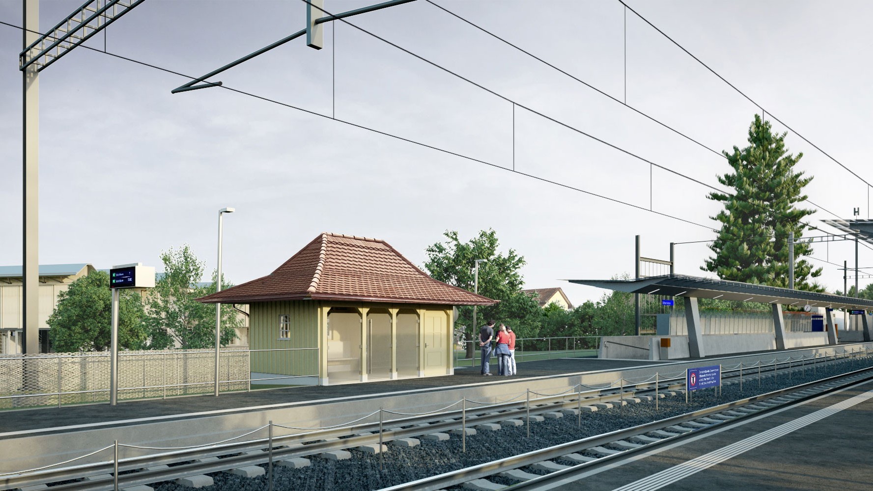 Visualisierung Bahnhof Bätterkinden Wartehaus RBS