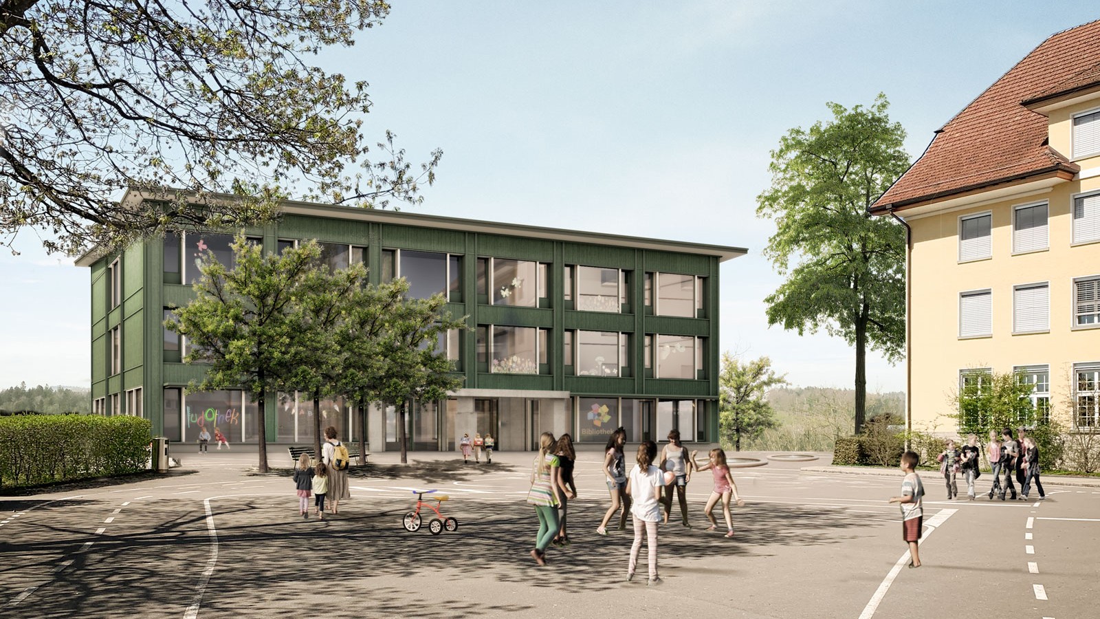 Visualisierung Ausbau Schulhaus Littau Dorf Trakt C obere Ebene