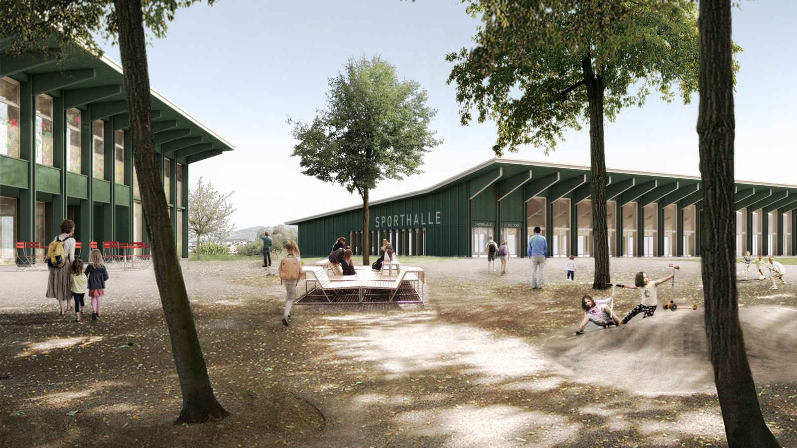 Visualisierung Schulhaus Littau Dorf Trakt E untere Ebene
