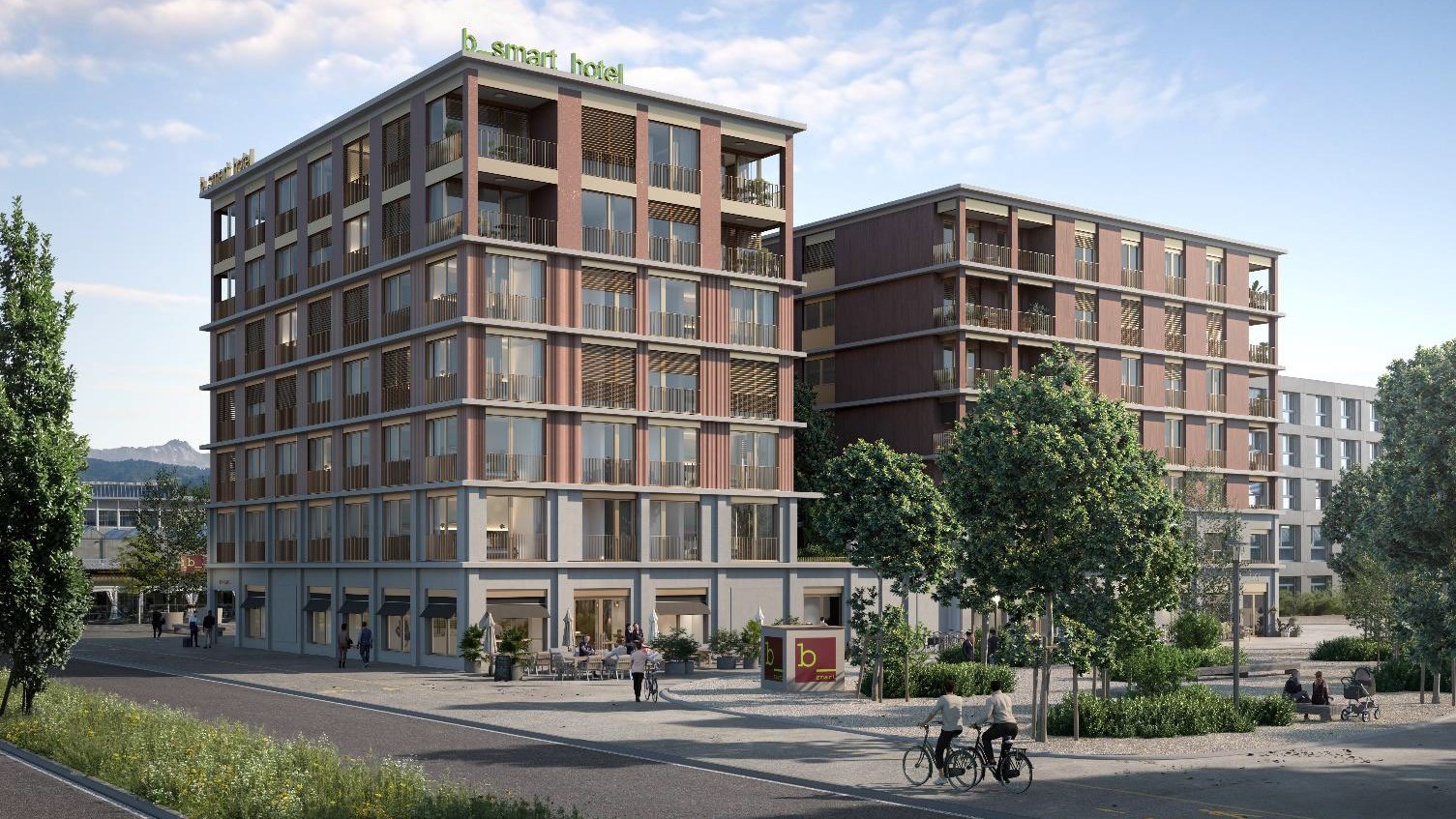 Visualisierung Hotelneubau auf Saurer Werk Zwei HRS