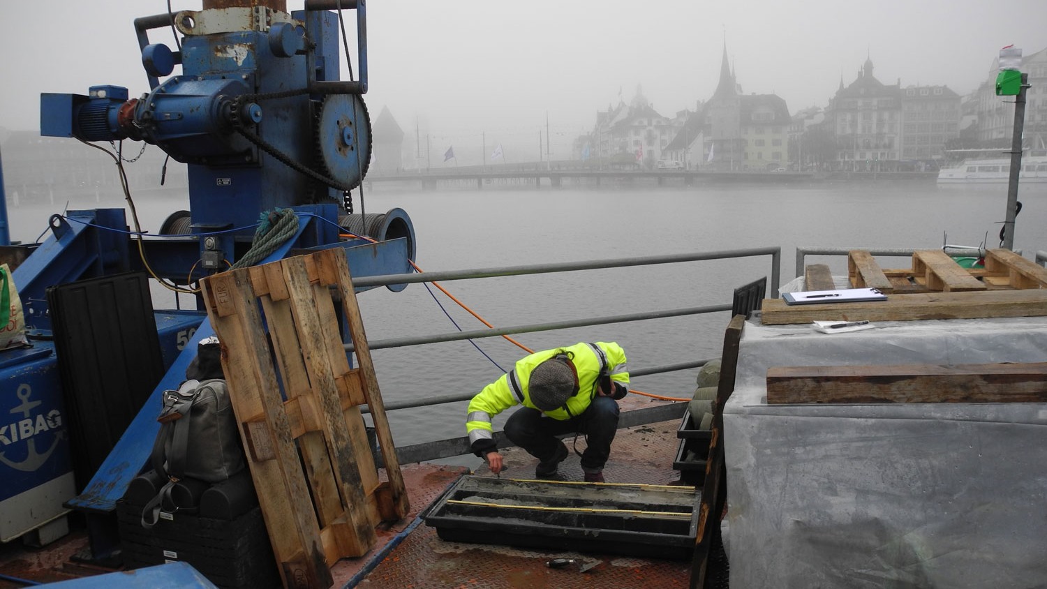 Untersuchung geologischer Bohrkern aus Luzerner Seebecken
