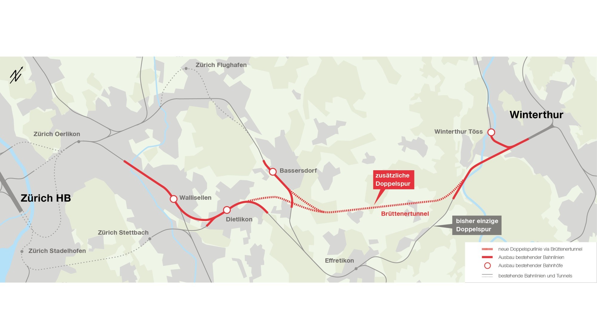 Übersichtskarte Brüttenertunnel