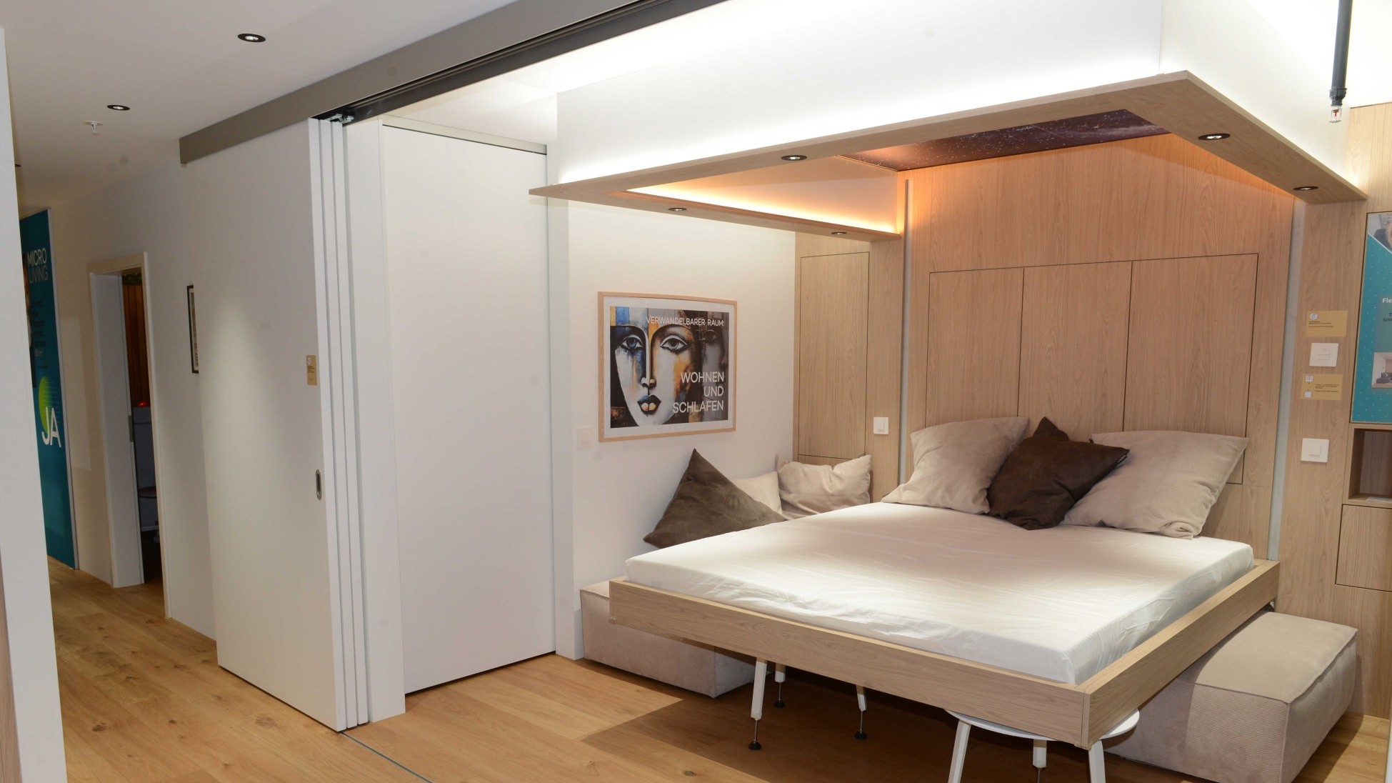 Mikrowohnung Ausstellung Schlafzimmer