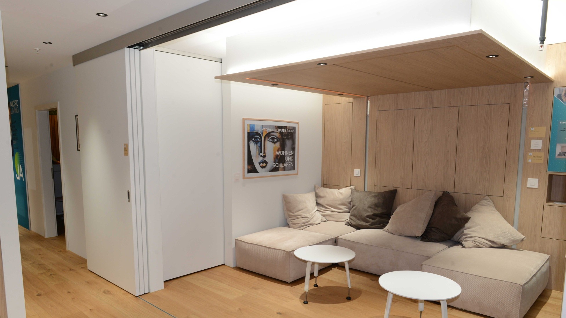 Mikrowohnung Ausstellung Wohnzimmer