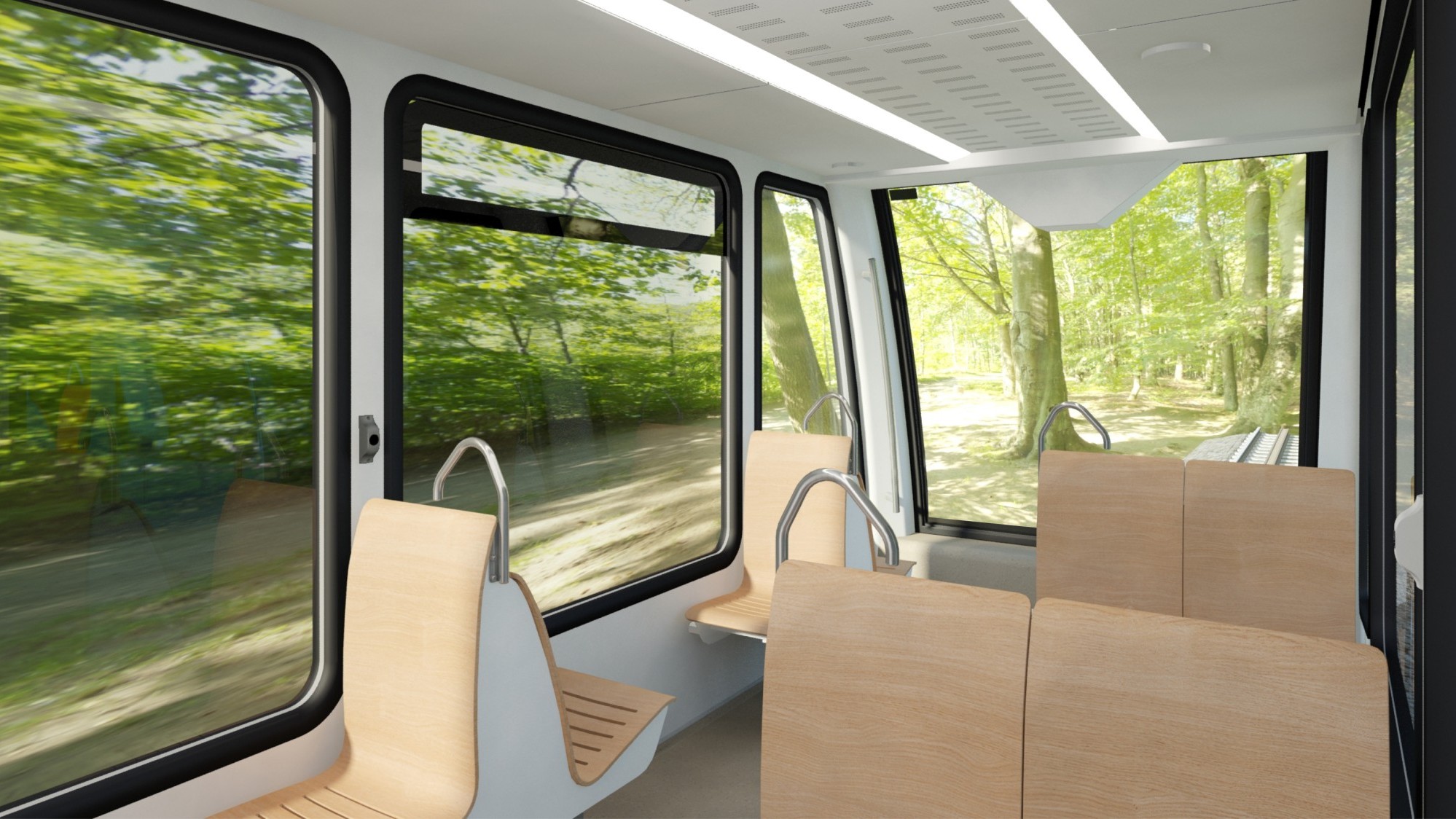 Vollautomatische Bahn Linie Rheineck–Walzenhausen Innenansicht