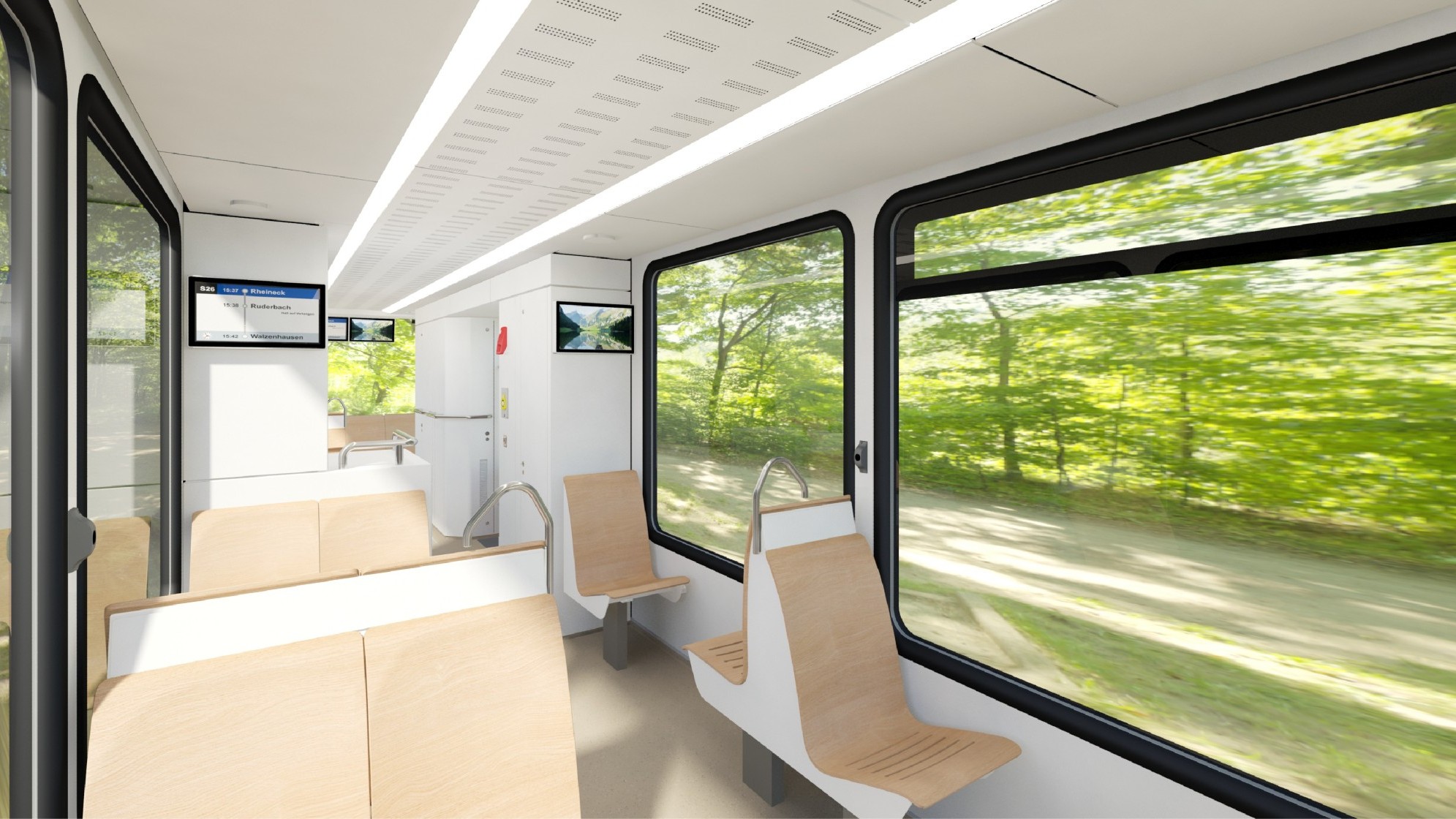 Vollautomatische Bahn Linie Rheineck–Walzenhausen Innenansicht