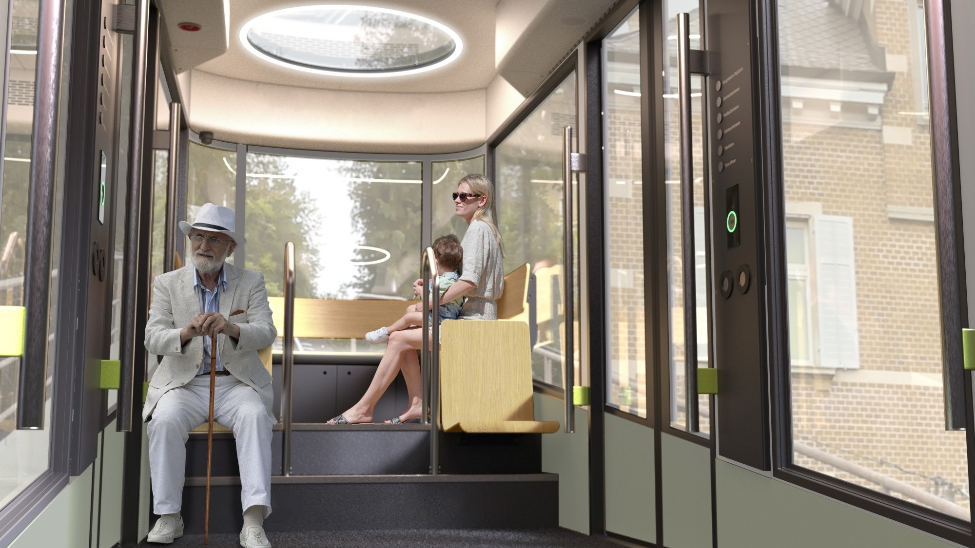 Visualisierung der neuen Kabinen der Seilbahn Rigiblick in Zürich