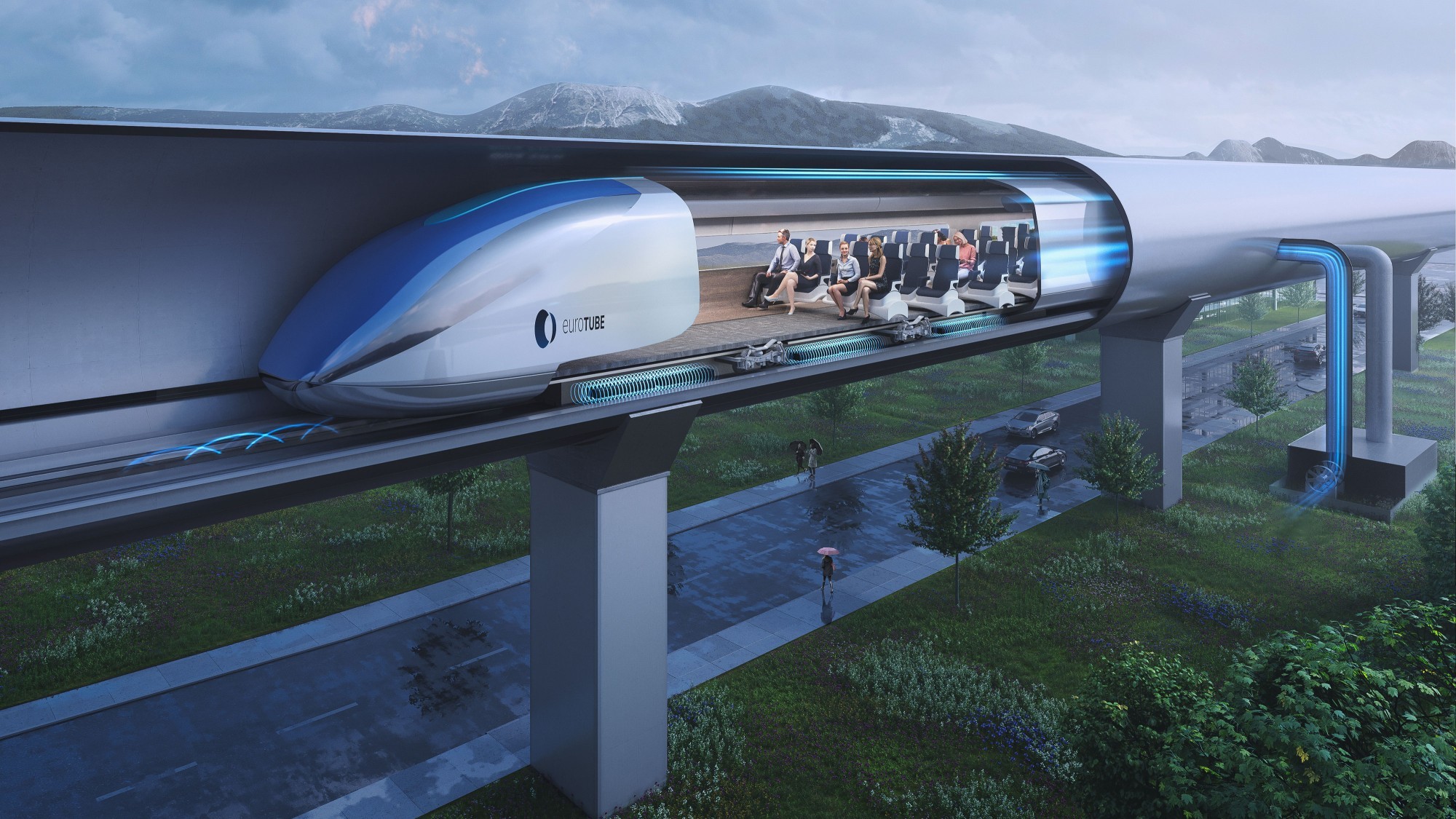 Visualisierung des Eurotube in der Schweiz