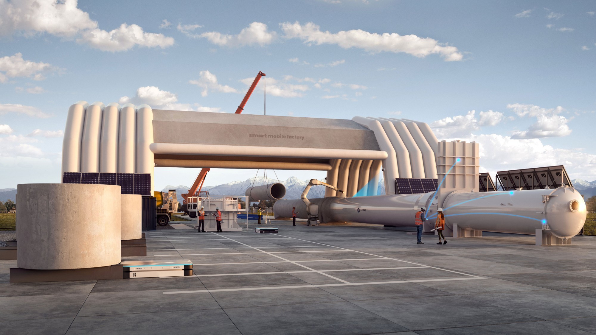 Visualisierung der Smart Mobile Factory von Eurotube