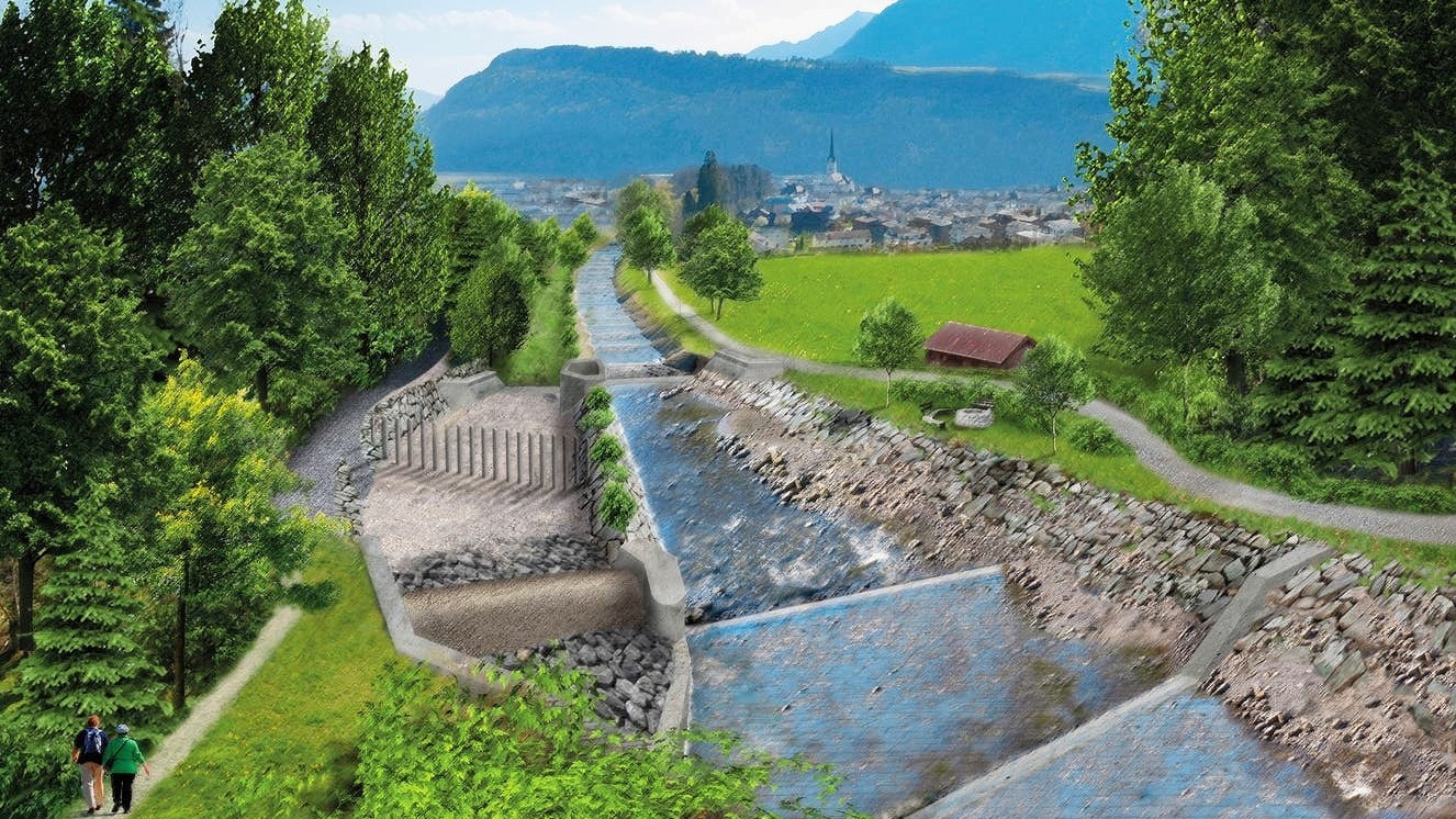 Das Hochwasserschutzprojekt Kleine Schliere in der Visualisierung