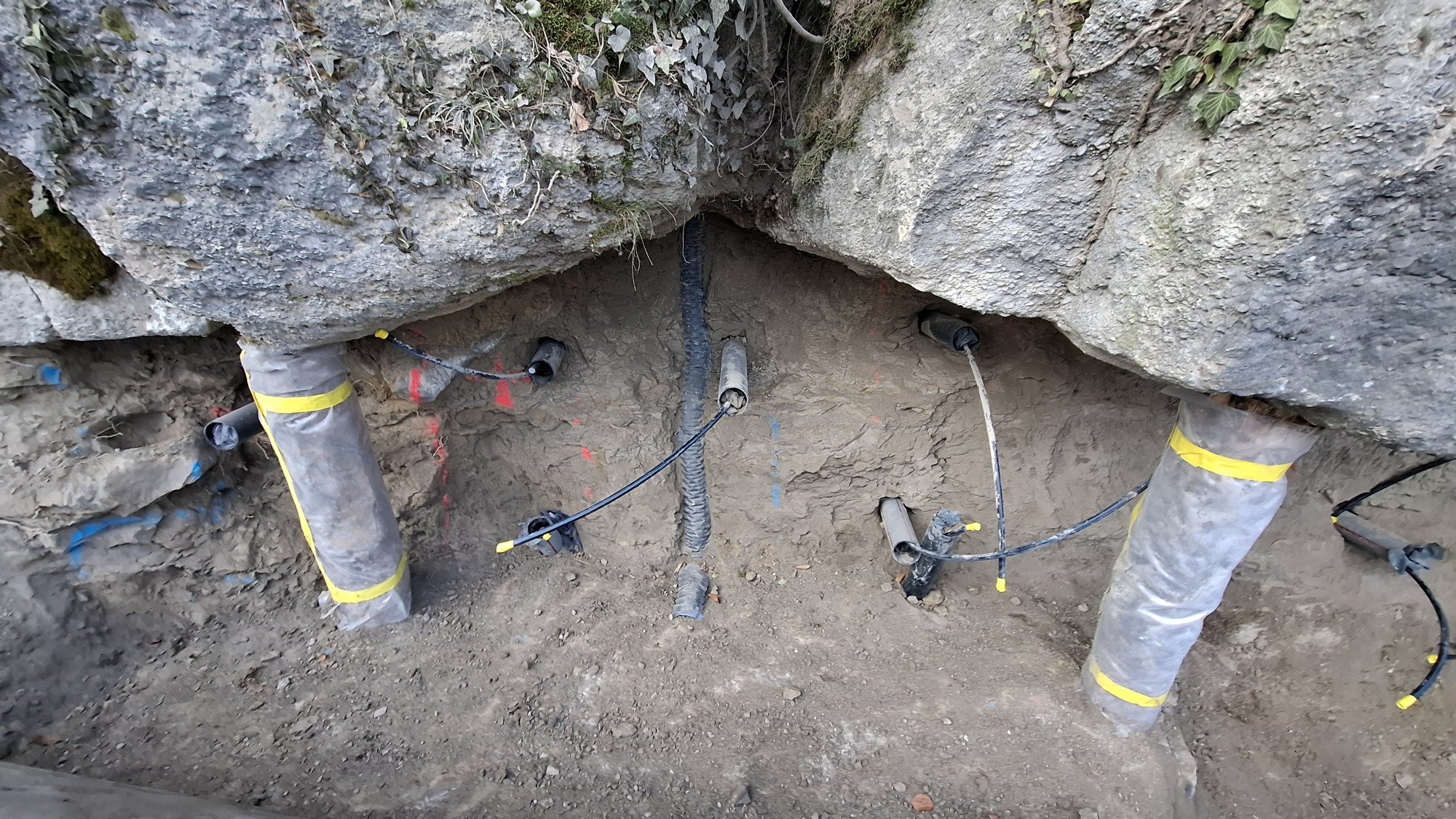Provisorische Unterfangung der Kluftkörper am Gubelstein in Rapperswil-Jona SG