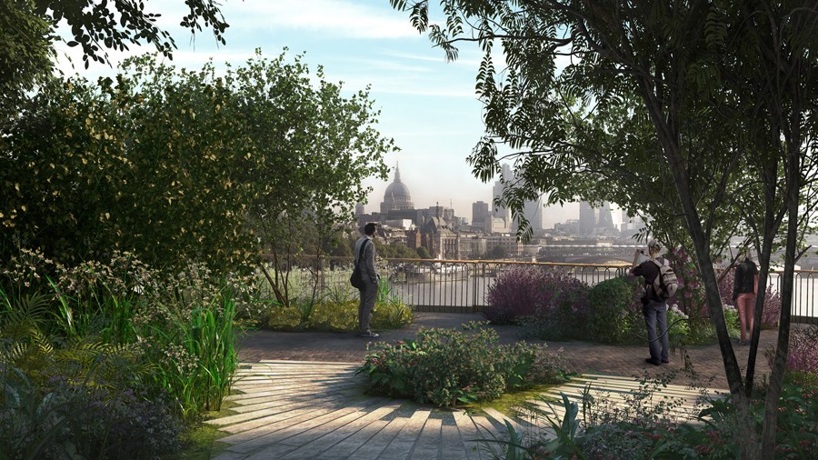 Visualisierund Garden Bridge in London