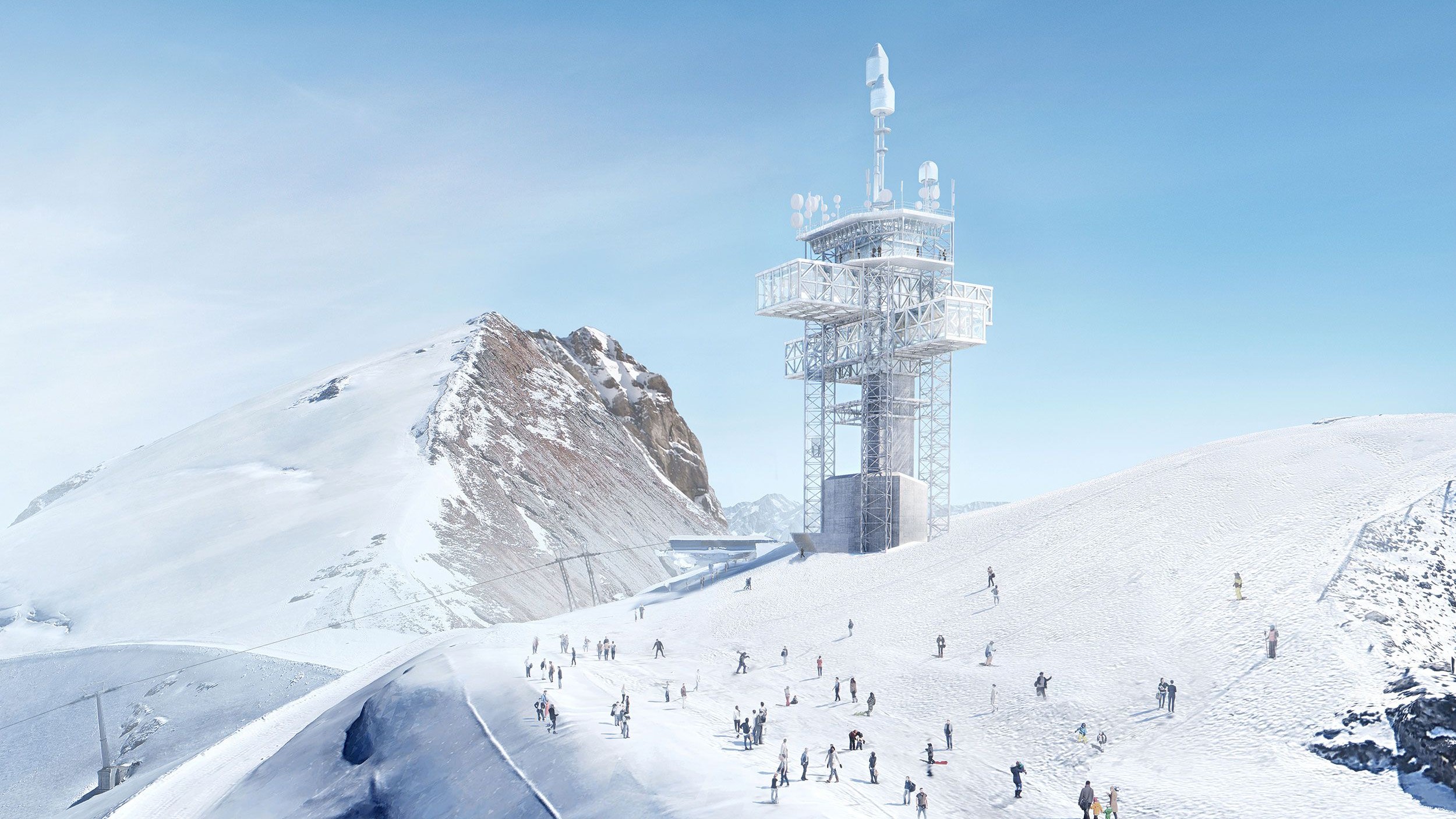 Umgebauter Richtstrahlturm auf dem Titlis, Visualisierung