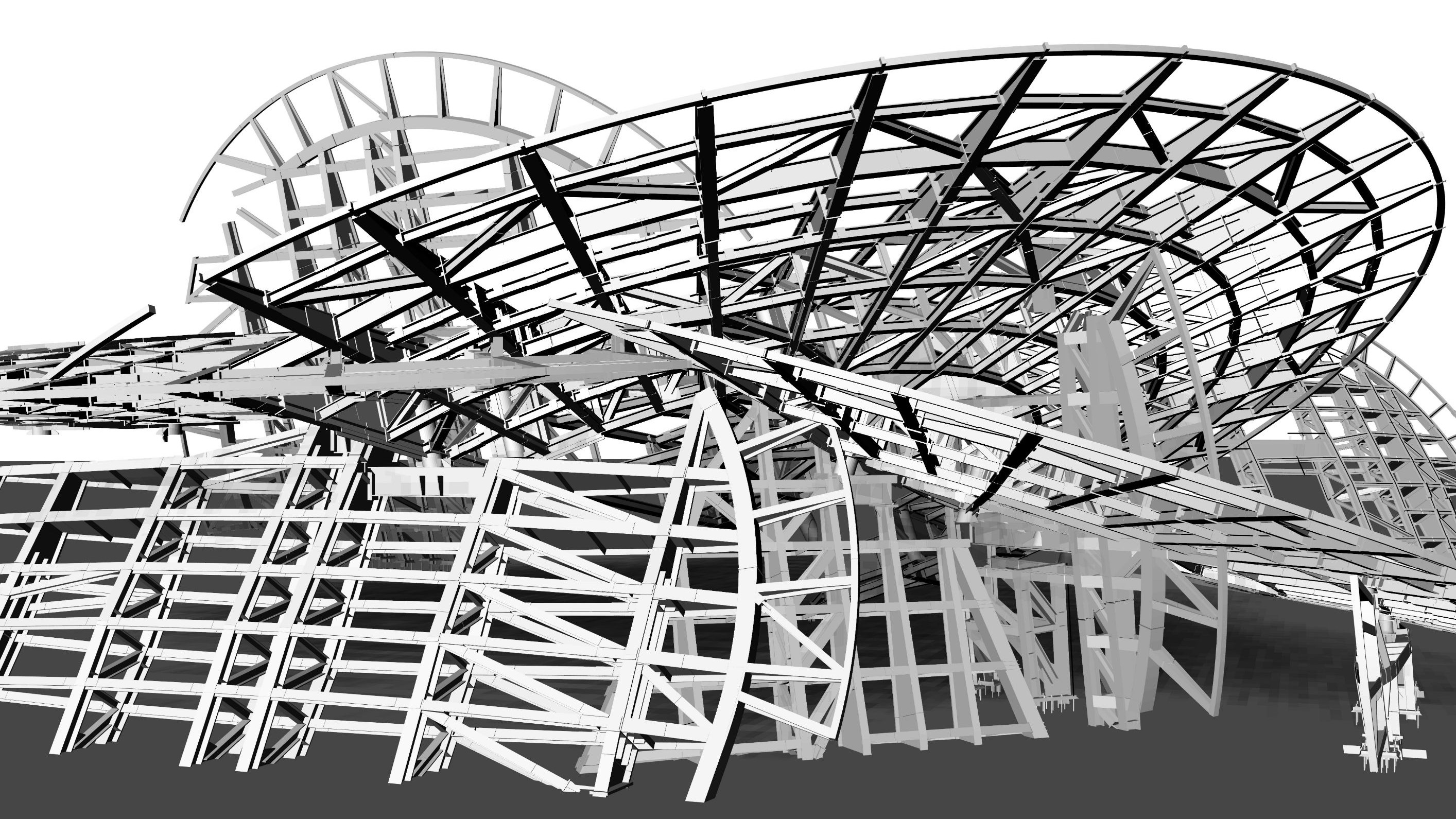 CAD-Modell der justierbaren Stahlunterkonstruktion (SSS).