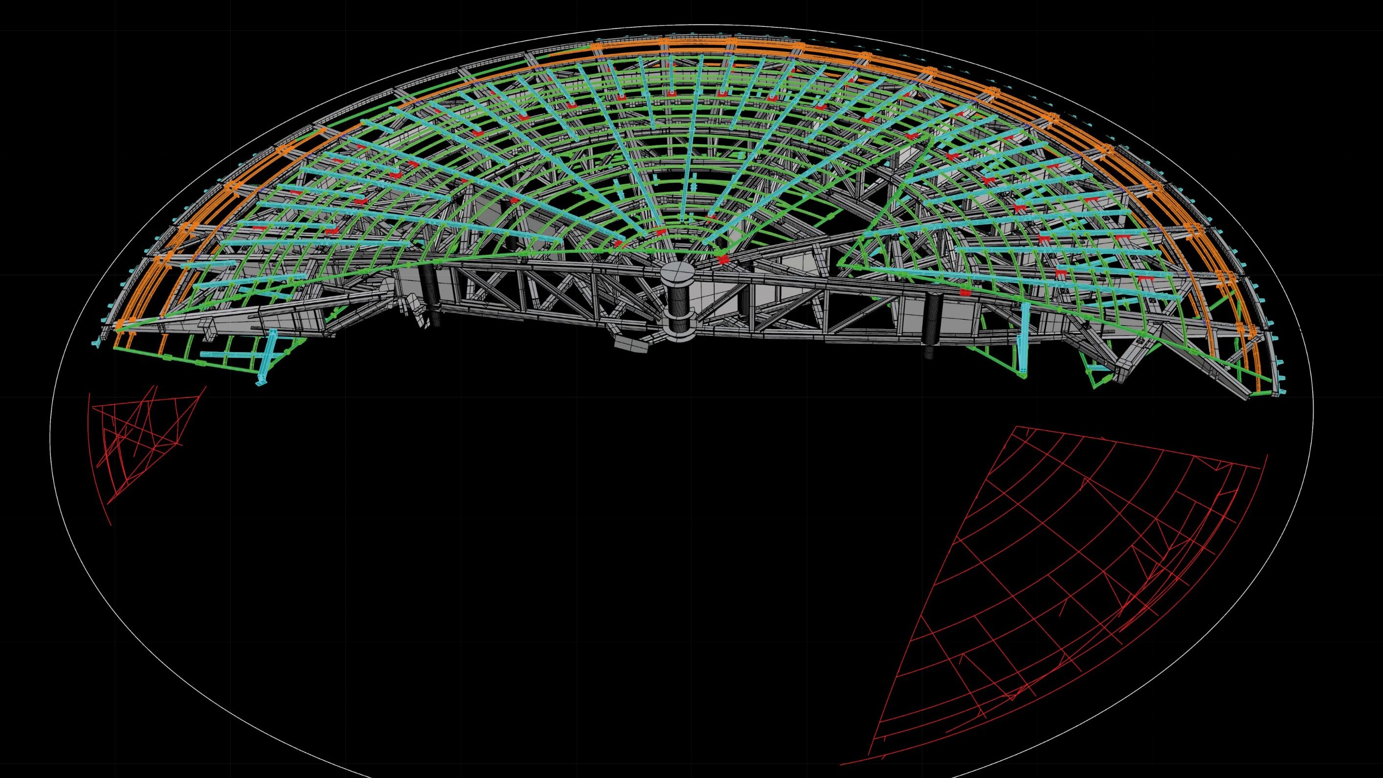 Alle Paneele basieren auf «Disk Cladding Patterns», einem identischen statischen Prinzip.